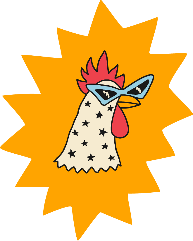 rebel hen chicken tenders burst logo